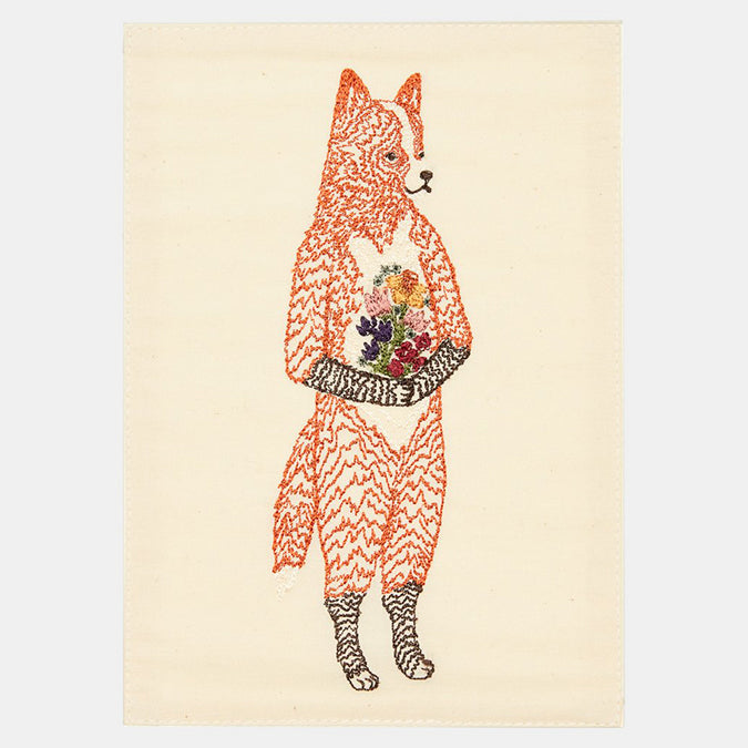 Fox with Flowers Card