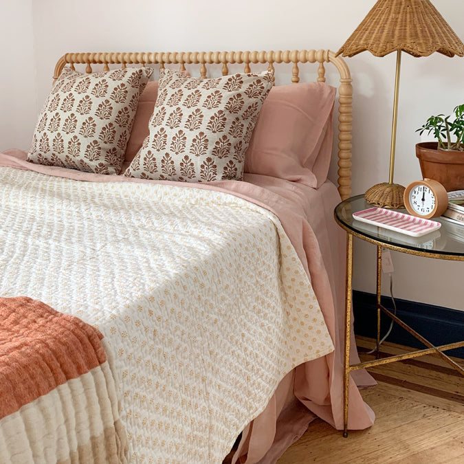 Linen Standard Pillowcase in Pale Pink