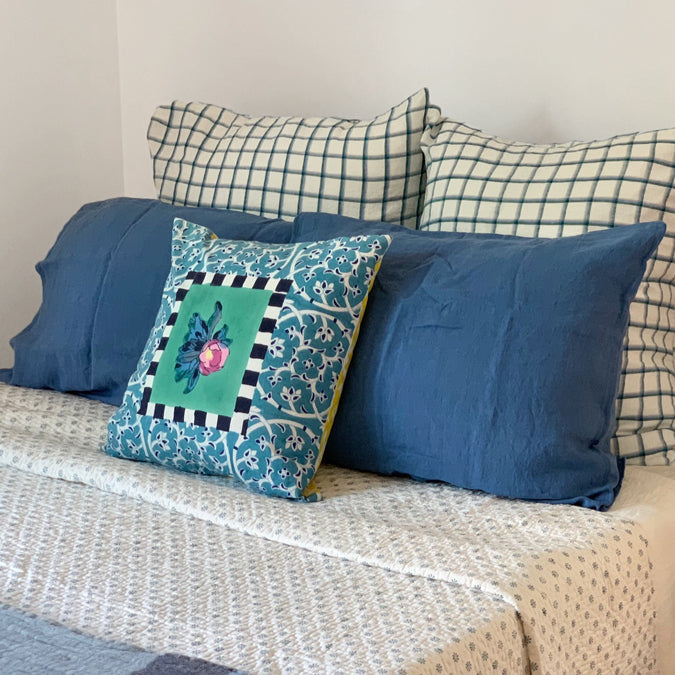 Linen Standard Pillowcase in Atlantic Blue