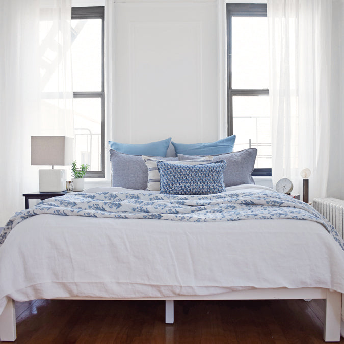 Linen Standard Pillowcase in Black Stripe