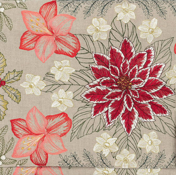 Christmas Flowers Table Runner