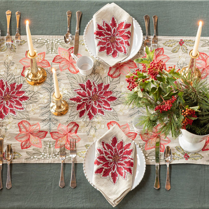 Christmas Flowers Table Runner