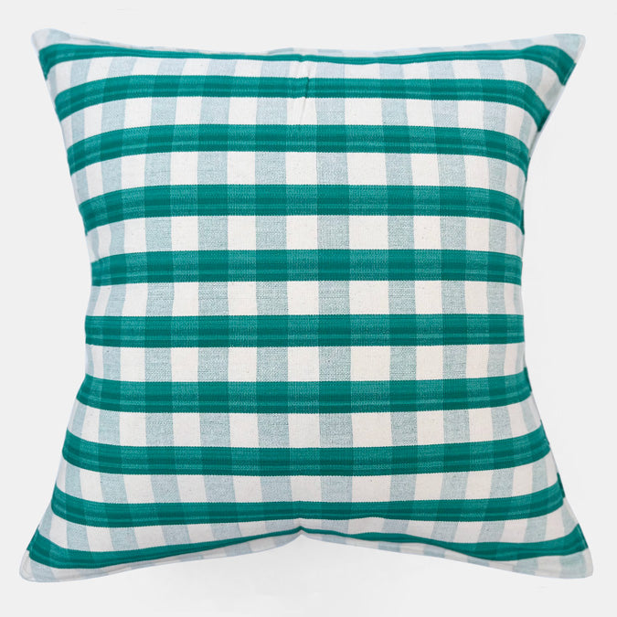 Emerald Green Gingham Square Pillow