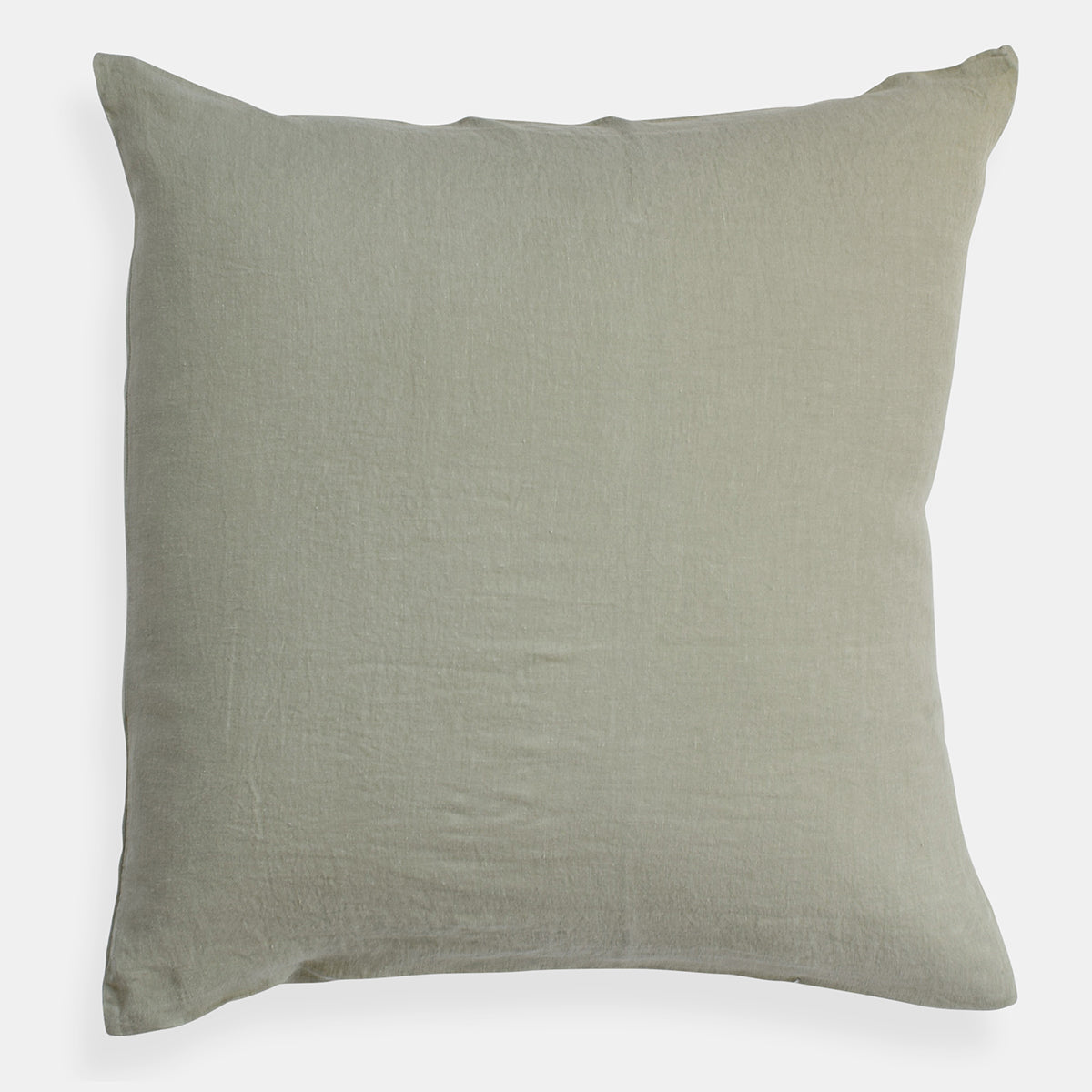 Linge Particulier Fennel Green Euro Linen Pillowcase Sham for a colorful linen bedding look in olive green - Collyer&#39;s Mansion