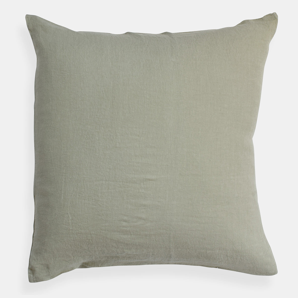 Linge Particulier Fennel Green Euro Linen Pillowcase Sham for a colorful linen bedding look in olive green - Collyer's Mansion