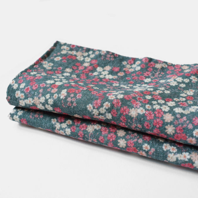 Linen Napkin in Winter Flower
