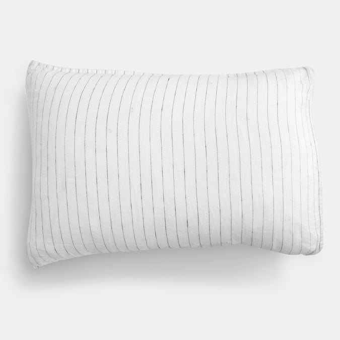 Linen Standard Pillowcase in Tennis Stripe