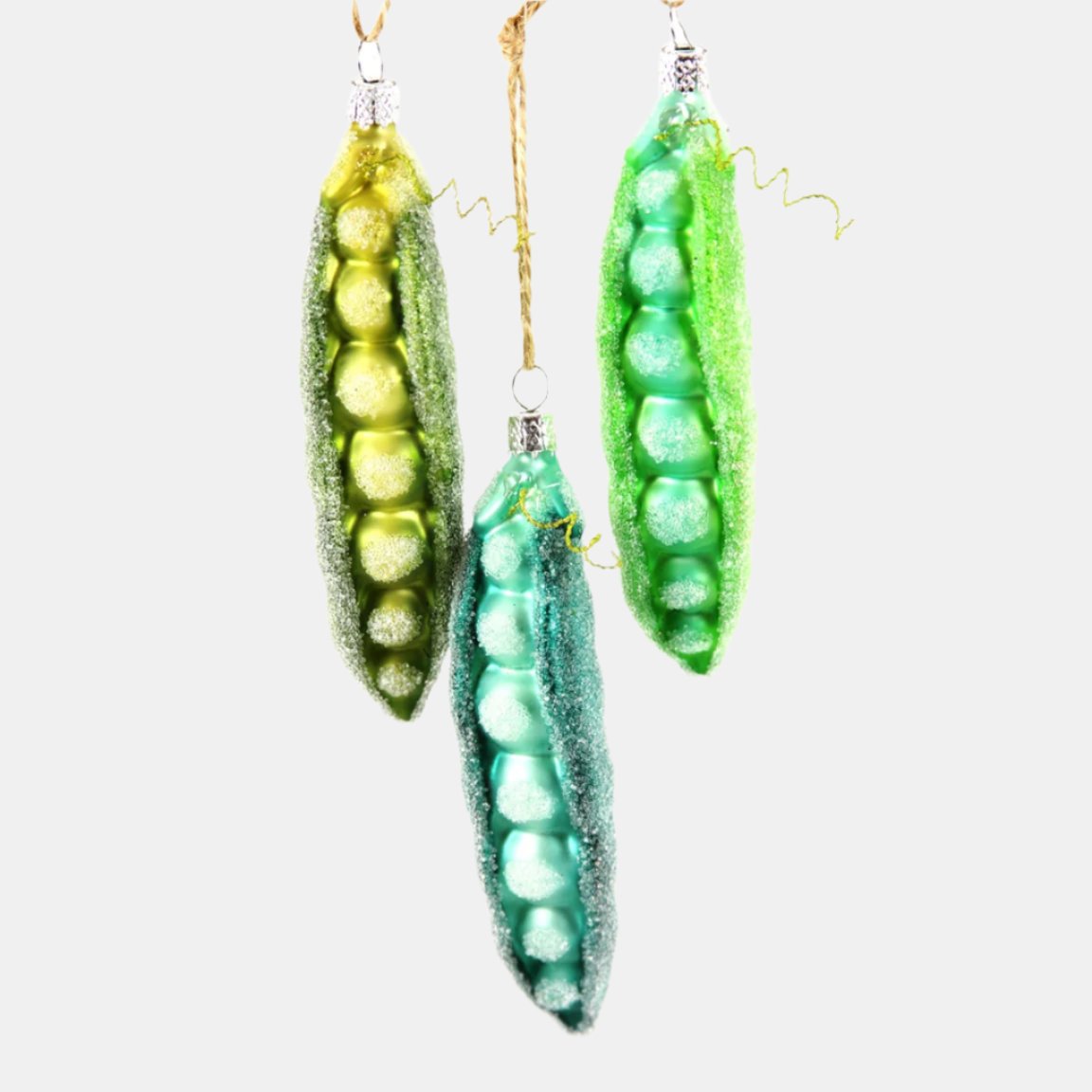 Glitter Garden Peas Ornament: Assorted