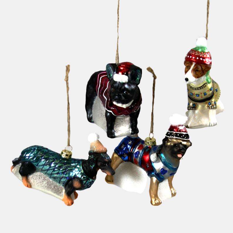 Bundled Dog Ornament: Assorted