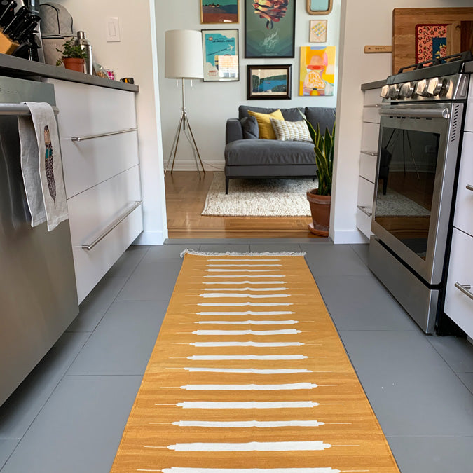 Honey Stripe Dhurrie Rug