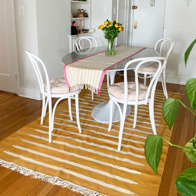 Honey Stripe Dhurrie Rug