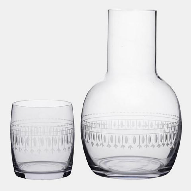 Crystal Glass Carafe with Ovals