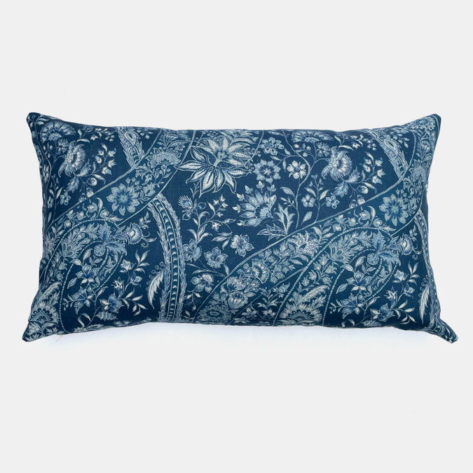 Indigo Paisley Pillow, lumbar