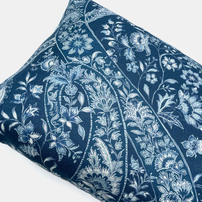 Indigo Paisley Pillow, lumbar