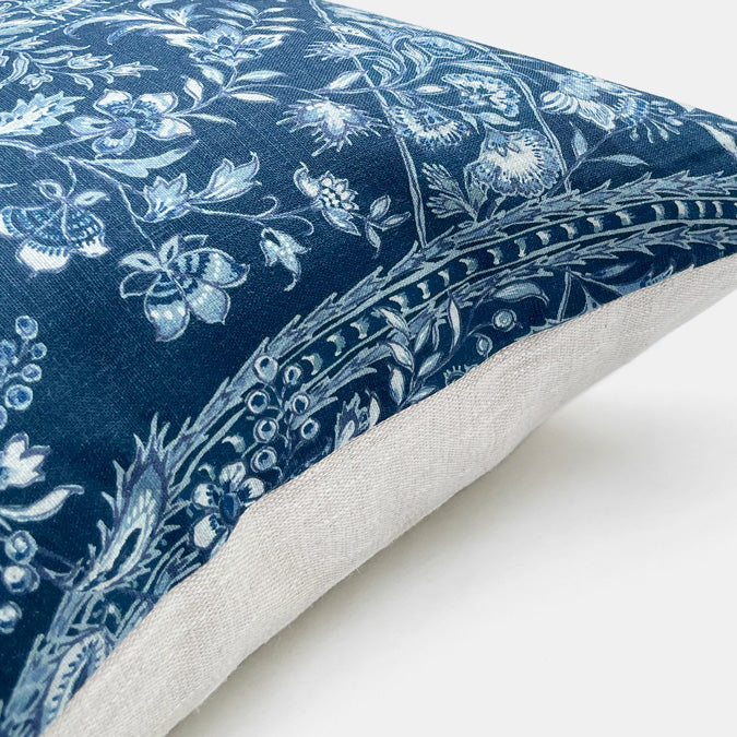 Indigo Paisley Pillow, square