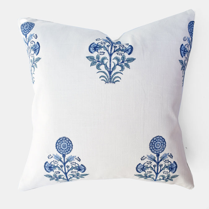 Blue Kusum Pillow, square