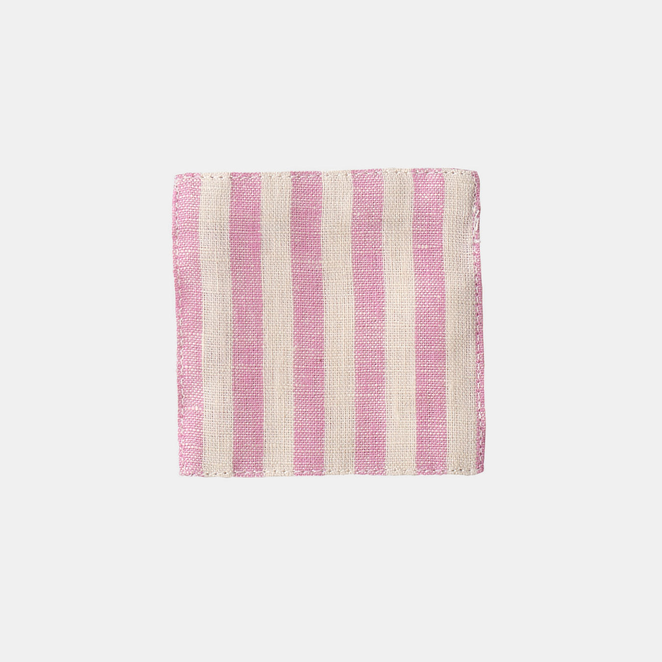 Pink Stripe Michele Linen Coaster