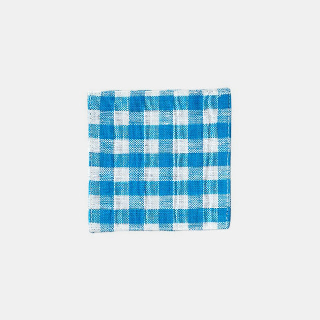 Ocean Check Leo Linen Coaster