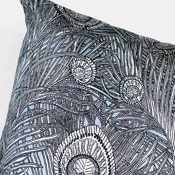 Hera Vintage Pewter Pillow, square