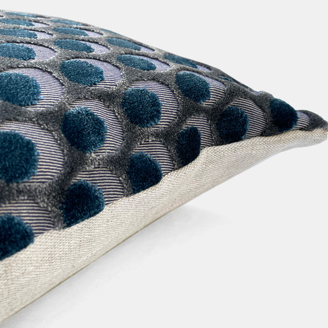 Ottoman Spot Lapis Velvet Lumbar Pillow