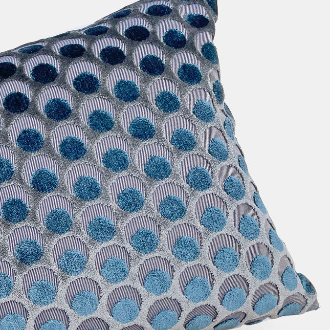 Ottoman Spot Lapis Velvet Lumbar Pillow