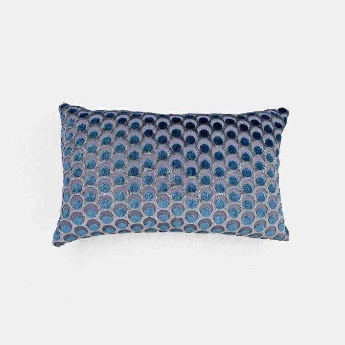 Ottoman Spot Lapis Velvet Lumbar Pillow