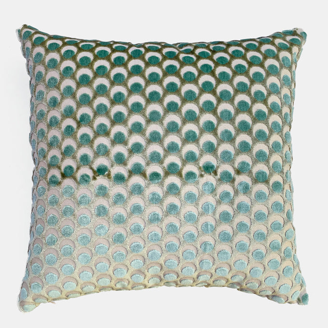 Ottoman Spot Lichen Velvet Pillow, square