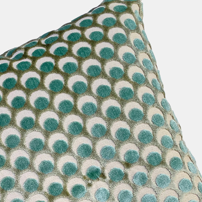 Ottoman Spot Lichen Velvet Square Pillow