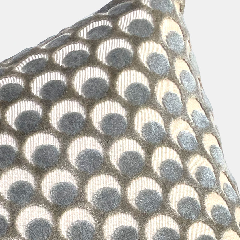Ottoman Spot Pewter Velvet Square Pillow