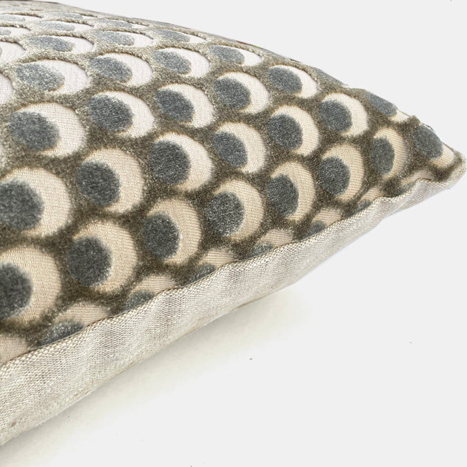 Ottoman Spot Pewter Velvet Square Pillow