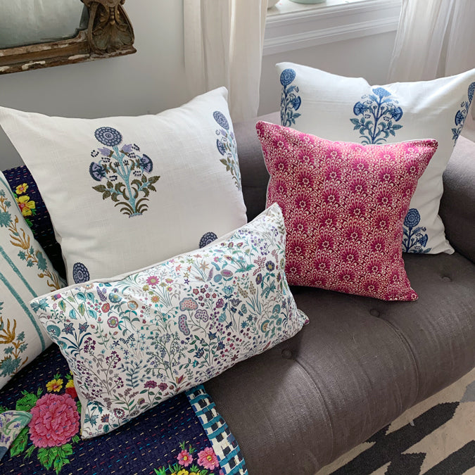 Periwinkle Kusum Square Pillow
