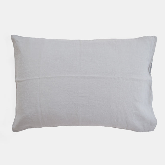 Linen Standard Pillowcase in Cloud Grey