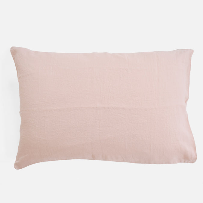Linen Standard Pillowcase in Pale Pink
