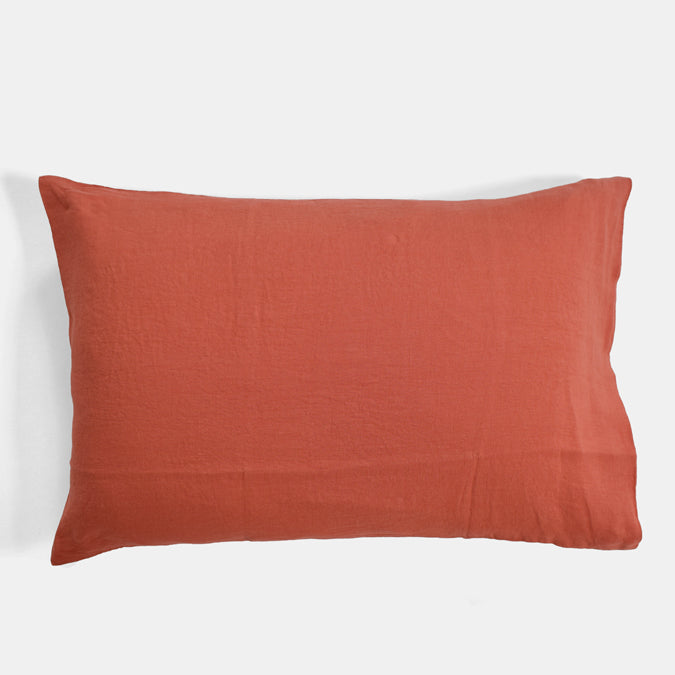 Linen Standard Pillowcase in Terracotta