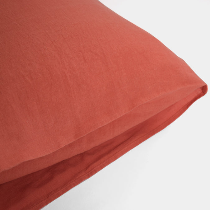 Linen Standard Pillowcase in Terracotta