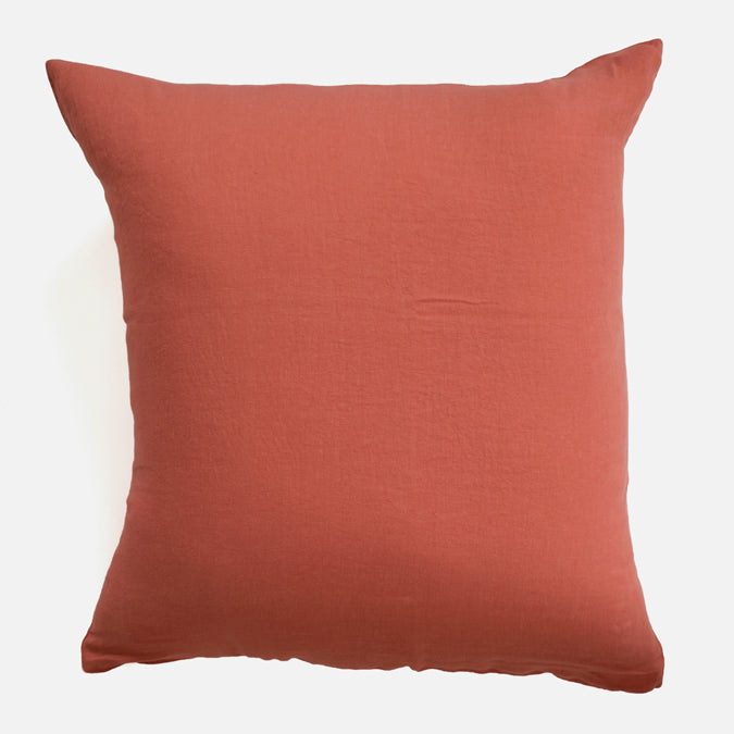 Linen Euro Pillowcase in Terracotta