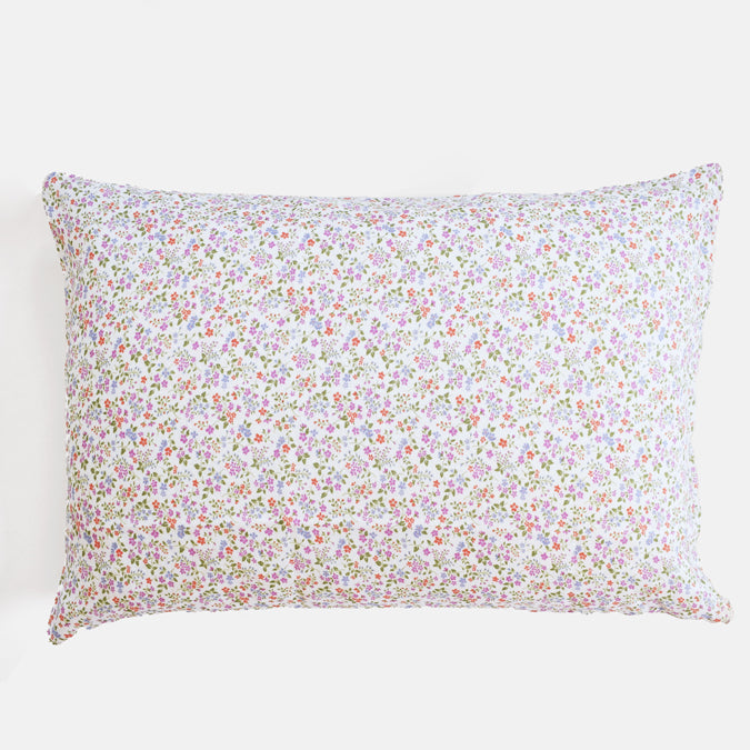 Linen Standard Pillowcase in Violet Flower