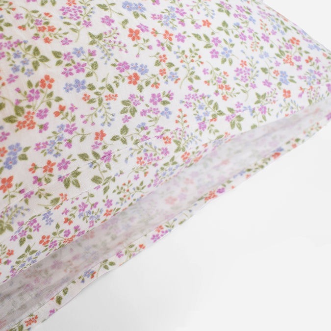 Linen Standard Pillowcase in Violet Flower