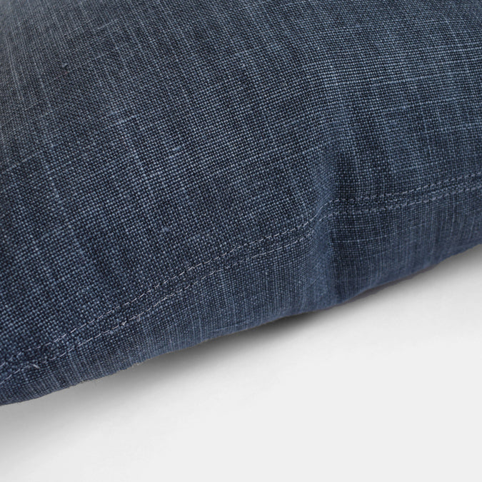 Farrow Indigo Belgian Linen Lumbar Pillow