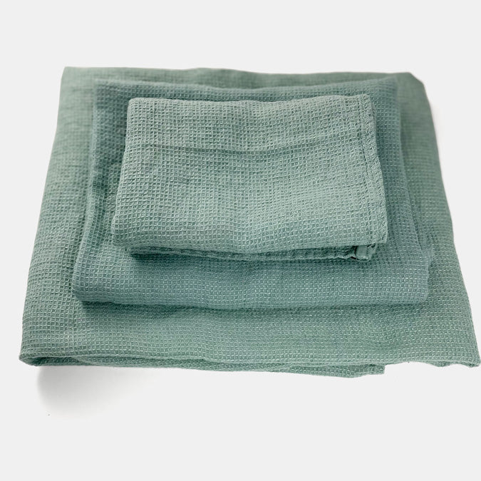 Linge Particulier Linen Waffle Hand Towel, blue grey – Collyer's