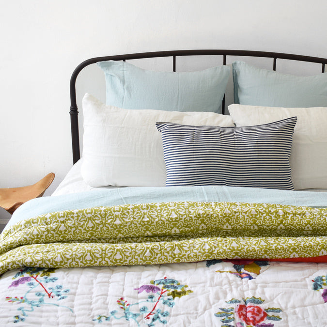 french linen bedding for colorful linen bedding at Collyer's Mansion