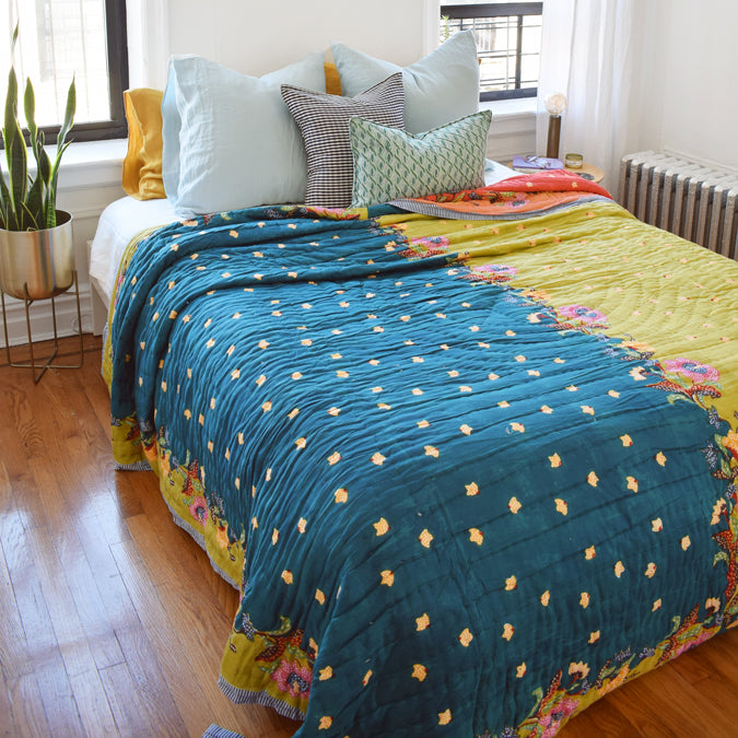 Linen Euro Pillowcase in Pale Blue