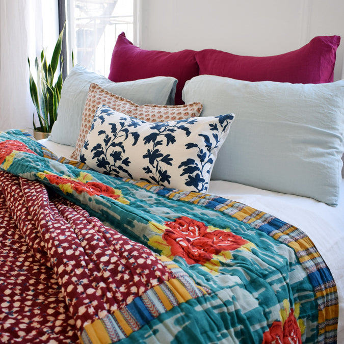 Linen Standard Pillowcase in Pale Blue