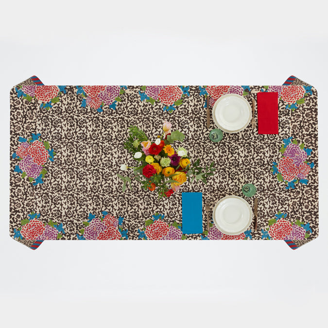 Arabesque Coffee Cotton Tablecloth
