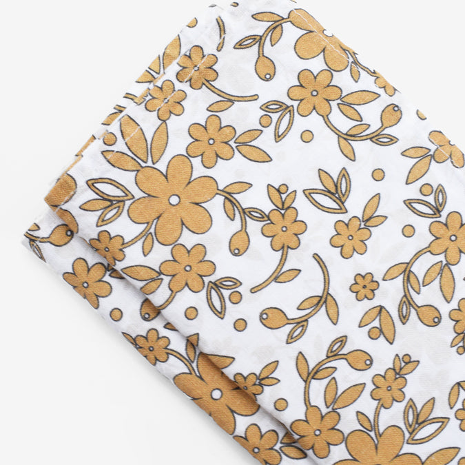 Linen Napkin, mustard flower