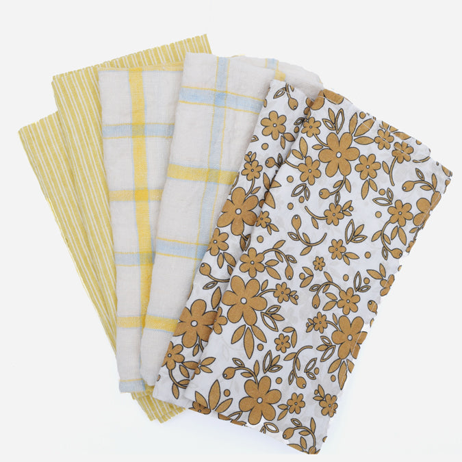 Linen Napkin, mustard flower