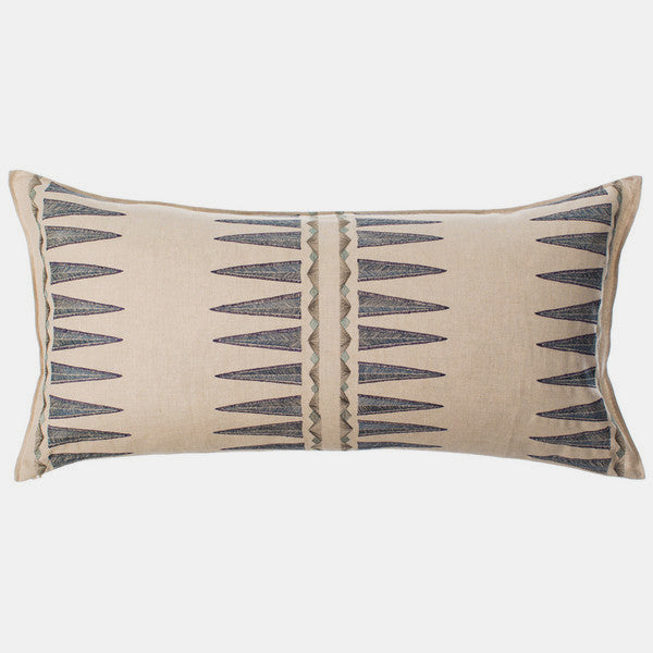 Navy Quill Pillow, lumbar