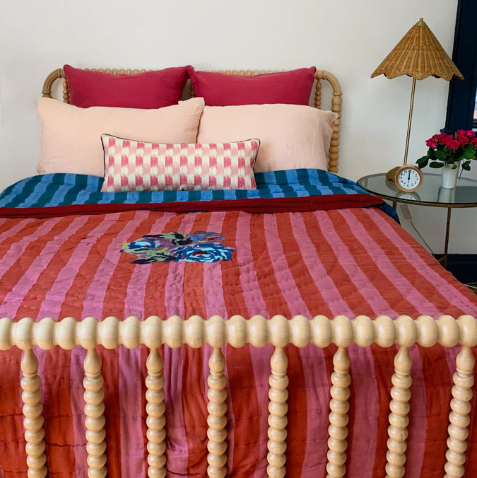 Linen Euro Pillowcase in Tyrian Pink