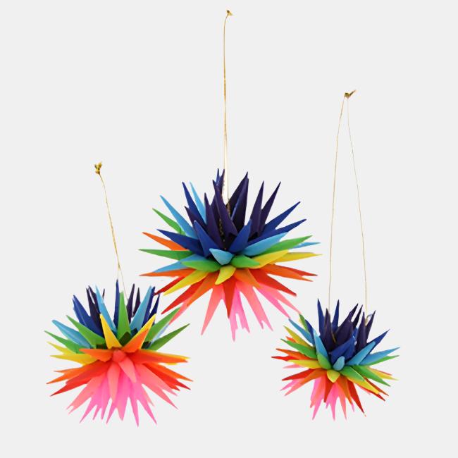 Rainbow Paper Starburst Ornament