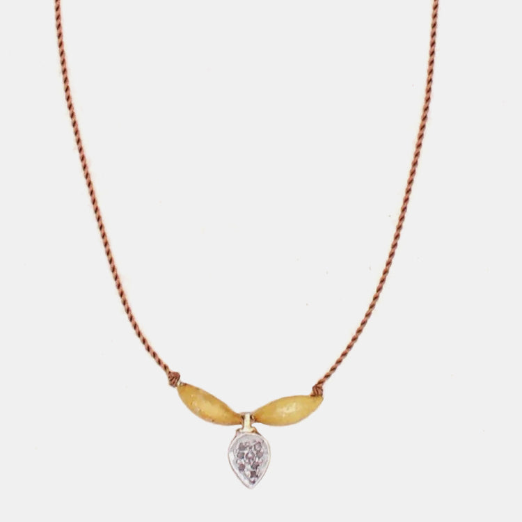 Pave Diamond with Rice Necklace